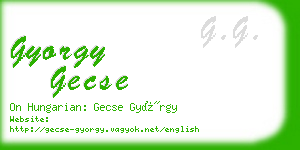 gyorgy gecse business card